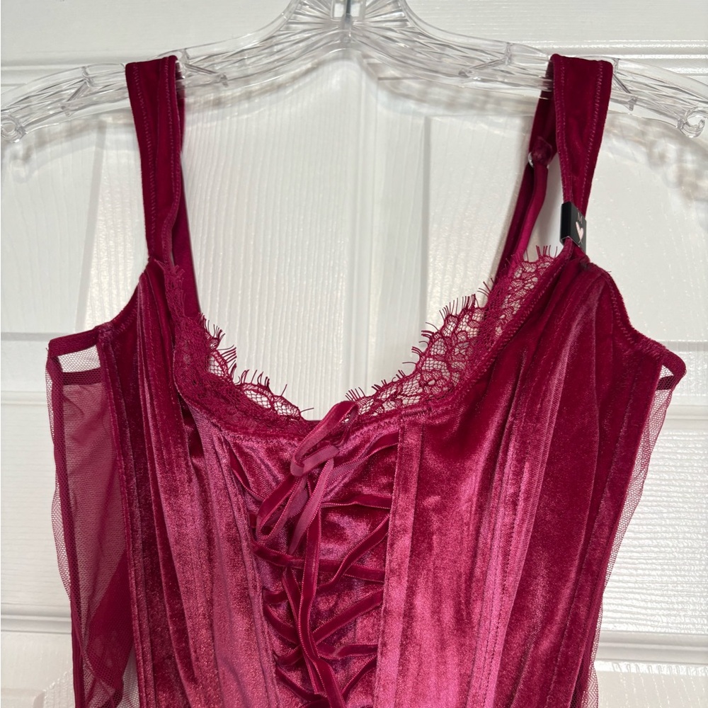 Victoria’s Secret Lace-Up Burgundy Corset